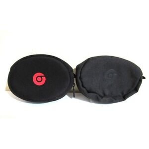 Set of 2 Beats Headphone Storage Cases Soft Padded Canvas/Neoprene Black